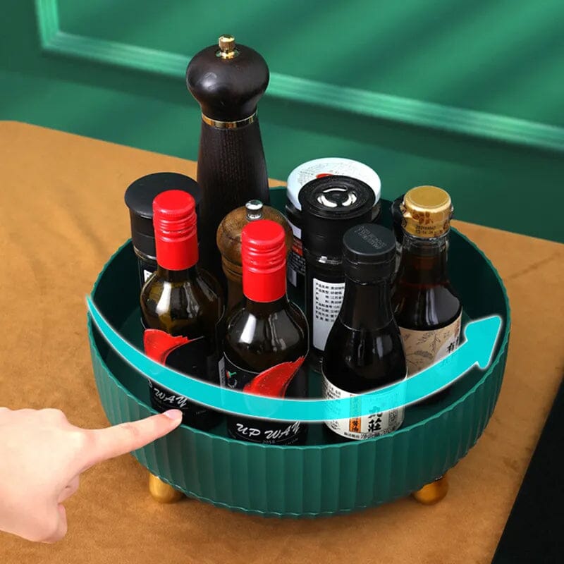 Rotating Spice Rack 360° Rotation Raised Edge & Removable Base