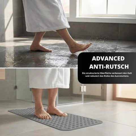 Shower Mat Suction-Cup Base & Textured Top Quick-Drying PVC