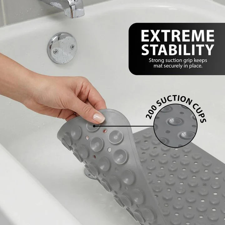 Shower Mat Suction-Cup Base & Textured Top Quick-Drying PVC