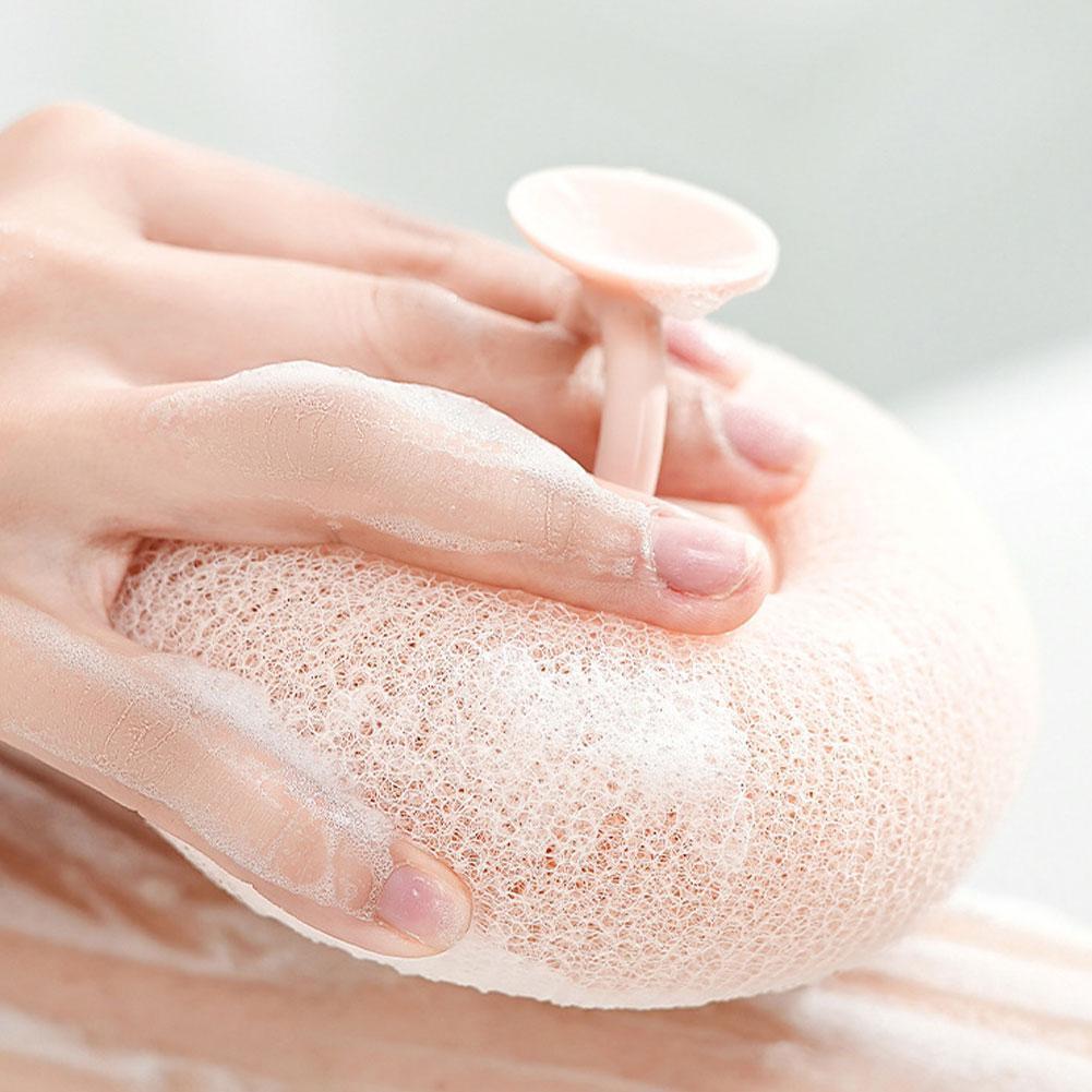 Shower Sponge Massage Nodules Ergonomic Ring Handle Suction Hook