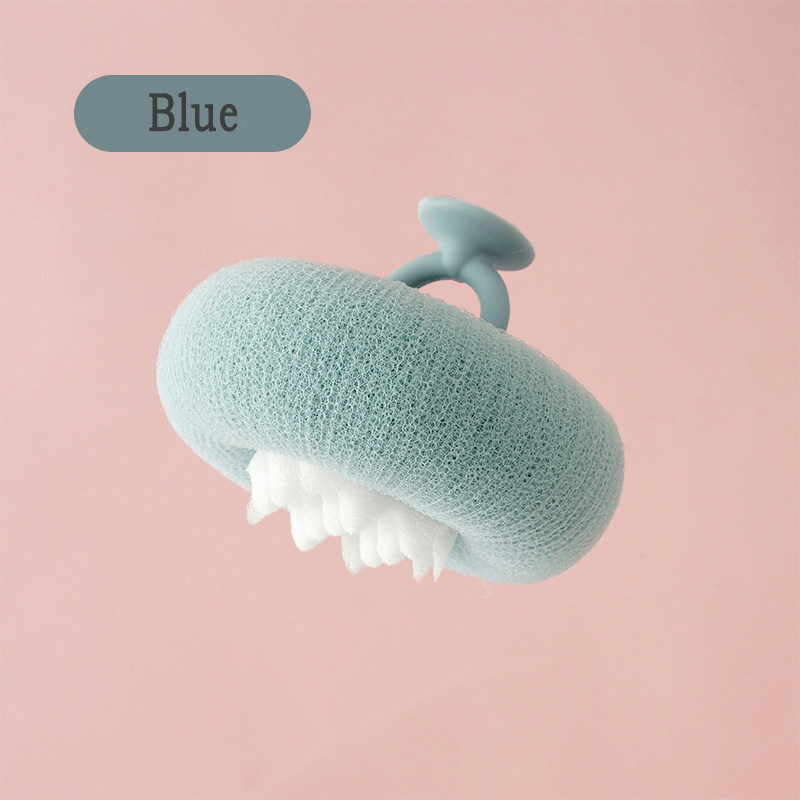 Shower Sponge Massage Nodules Ergonomic Ring Handle Suction Hook