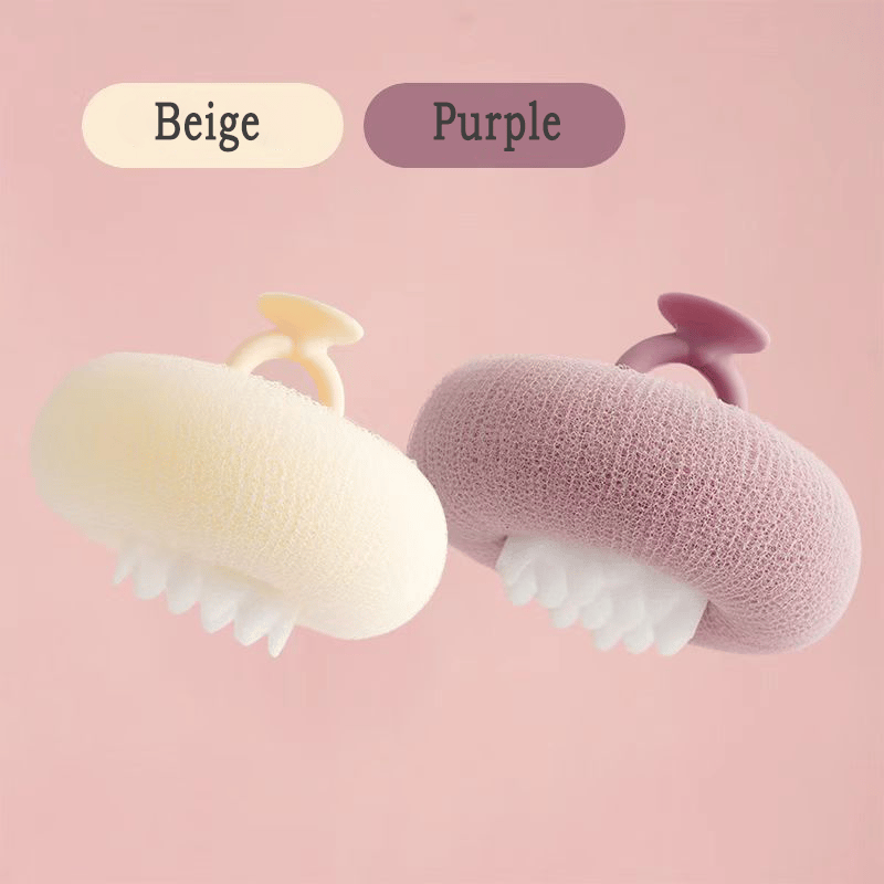 Shower Sponge Massage Nodules Ergonomic Ring Handle Suction Hook