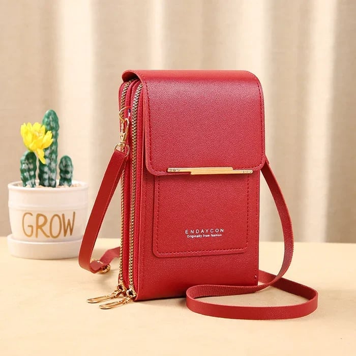 Smartphone Crossbody Bag Waterproof Touchscreen Window Anti-Theft & Card Pockets