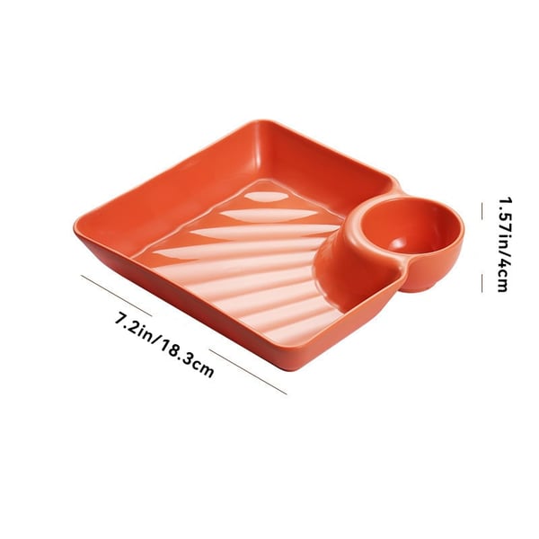 Snack & Dip Plate Integrated Sauce Compartment Lightweight Stackable