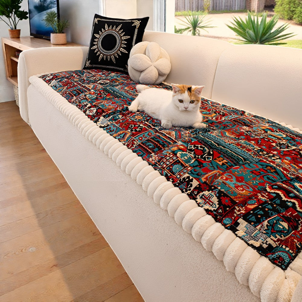 Sofa Cover Quilted Microfiber Blend Non-Slip Backing