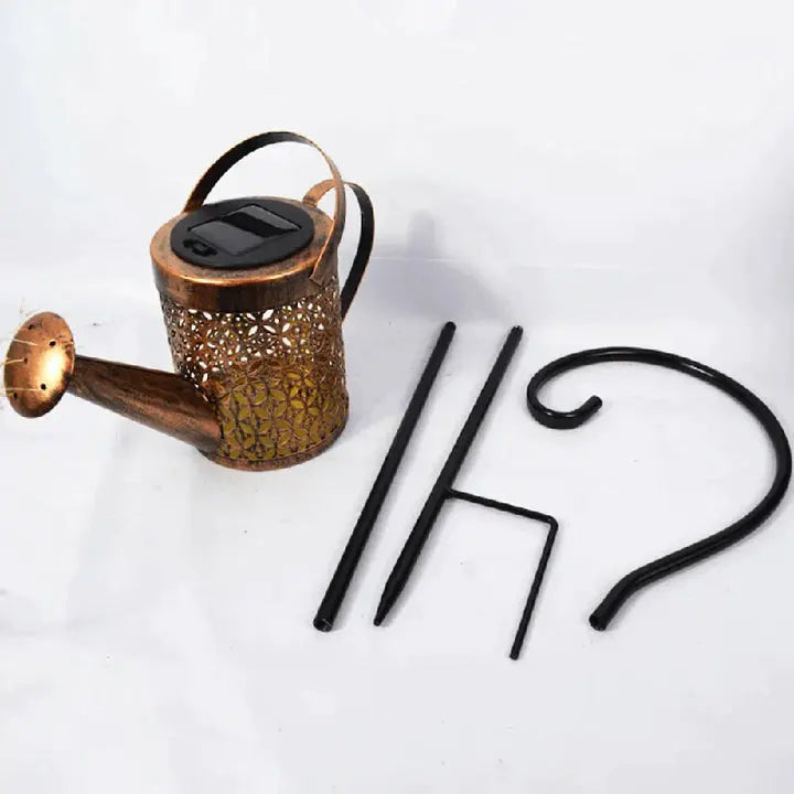 Solar Garden Lamp Watering Can Design Rain Sound
