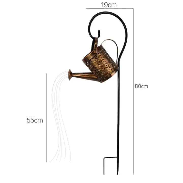 Solar Garden Lamp Watering Can Design Rain Sound