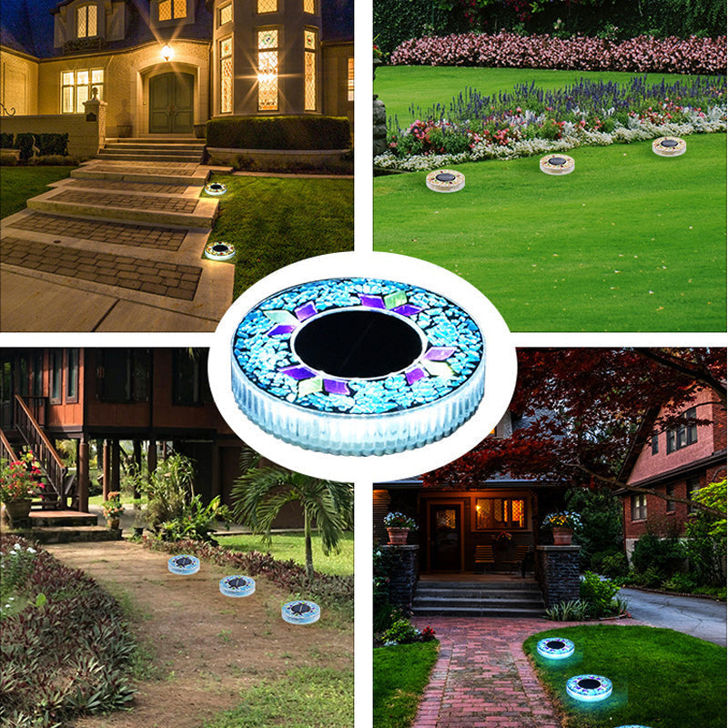 Solar Garden Lights Dusk-to-Dawn Mosaic Glass