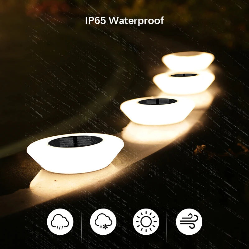 Solar Ground Lights 360° Bright Solar-Powered Set of 4