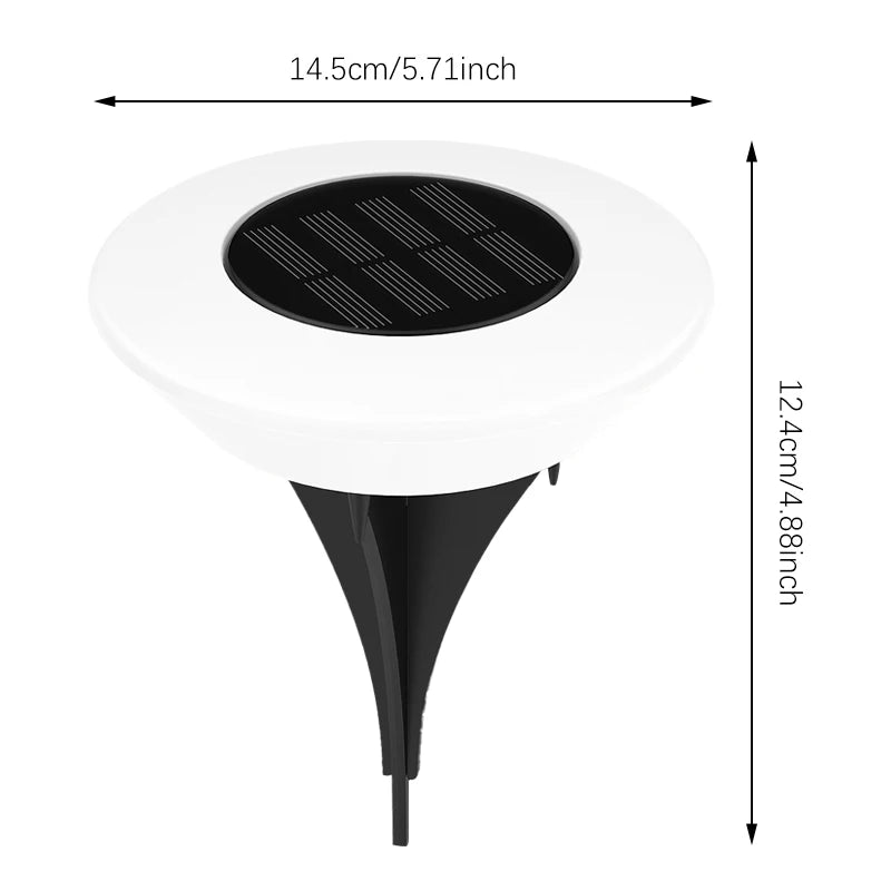 Solar Ground Lights 360° Bright Solar-Powered Set of 4