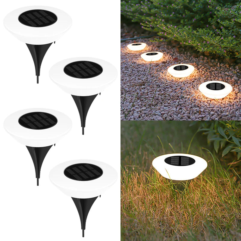 Solar Ground Lights 360° Bright Solar-Powered Set of 4