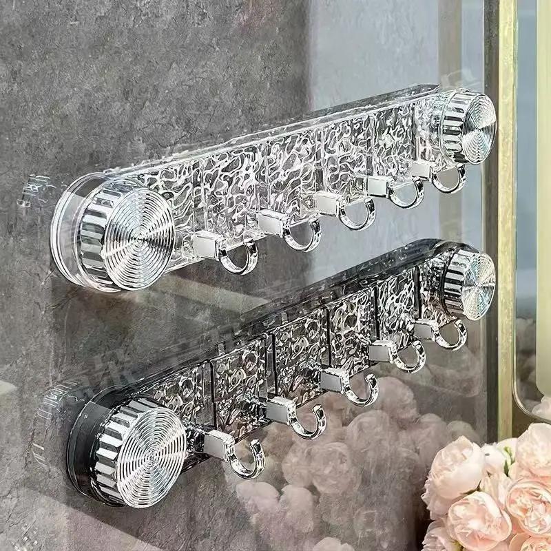Suction Cup Hook Rack Five Hooks Drill-Free Mounting