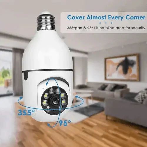 Surveillance Camera 360° Pan & Tilt Screw-In Lamp Socket