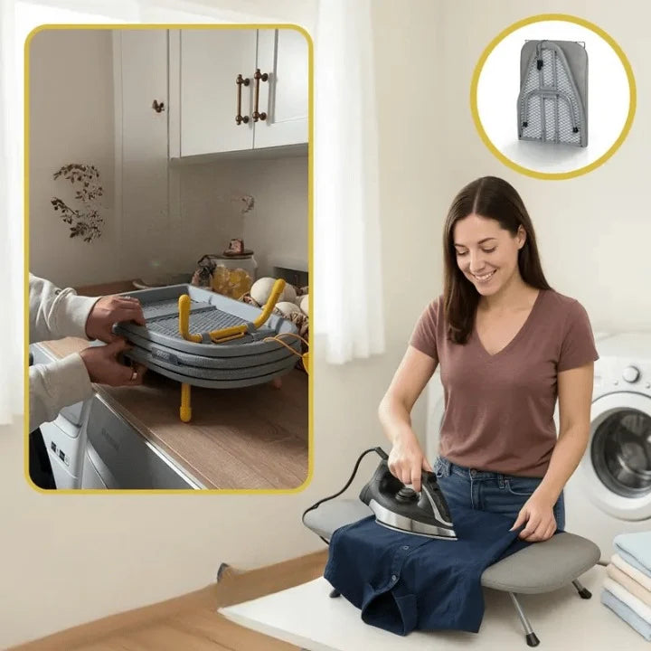 Tabletop Ironing Board Foldable Space-Saving Padded Cover & Iron Rest