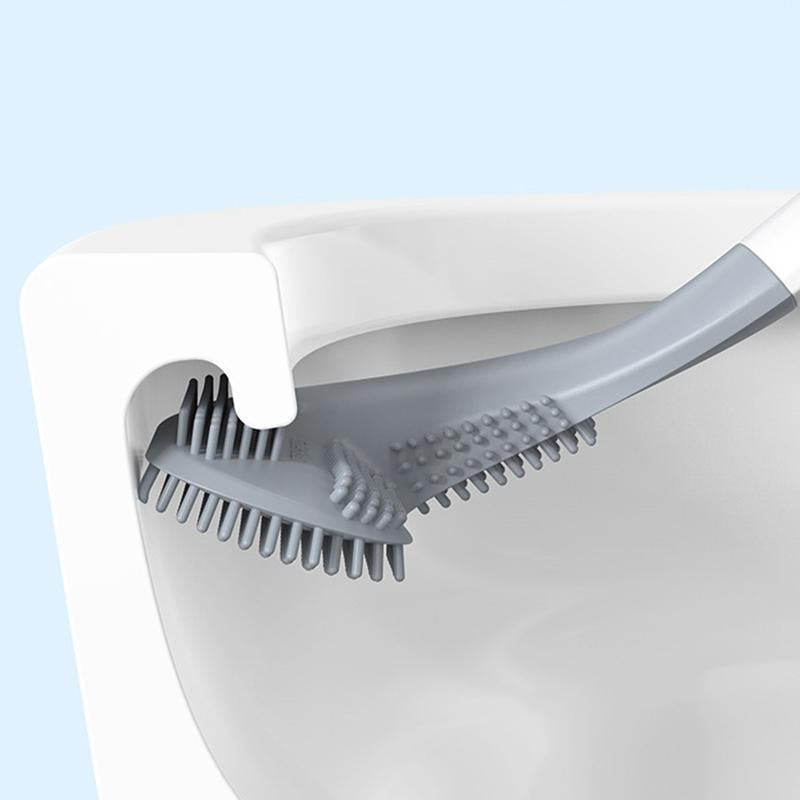 Toilet Brush Triangular TPR Bristles Drill-Free Mount