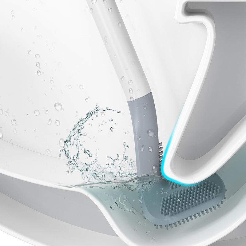 Toilet Brush Triangular TPR Bristles Drill-Free Mount