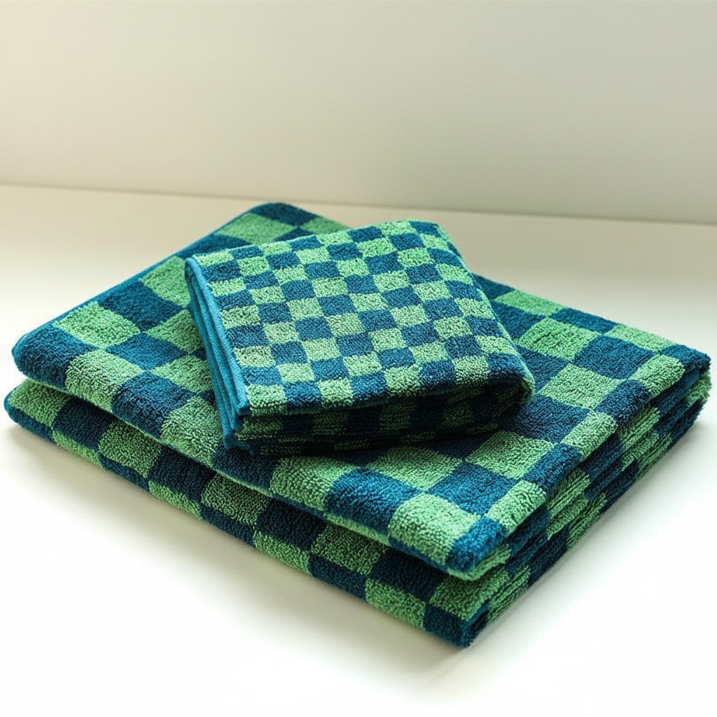 Towel Set Damask Pattern 100% Cotton Quick-Dry