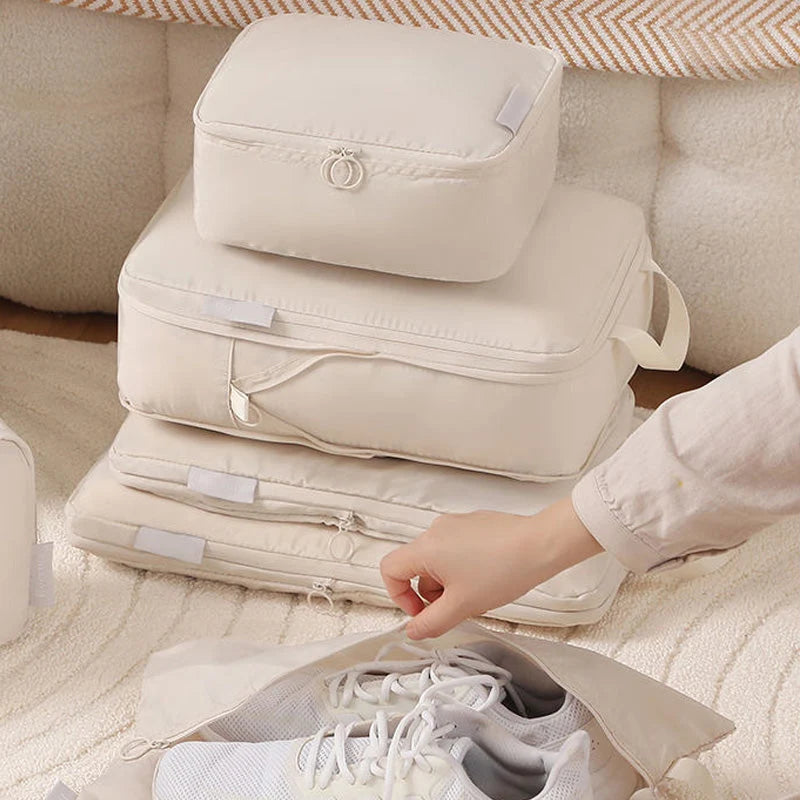 Travel Packing Bag Set Air-Compression Polyester 6-Piece