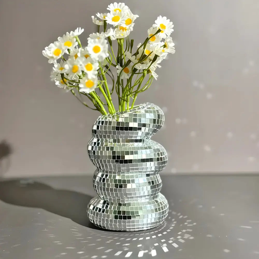Vase Spiral Mirror Tiles Space-Saving