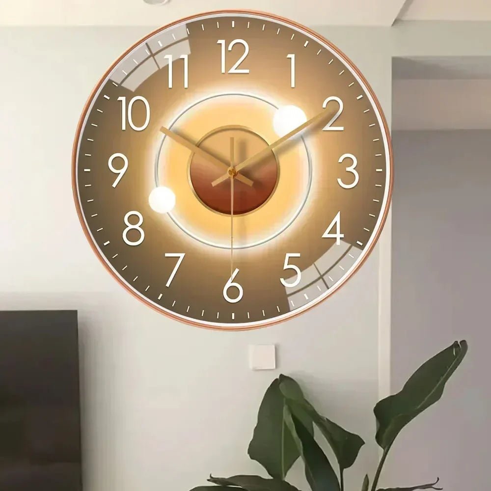 Wall Clock Silent Quartz Warm LED 20cm Diameter