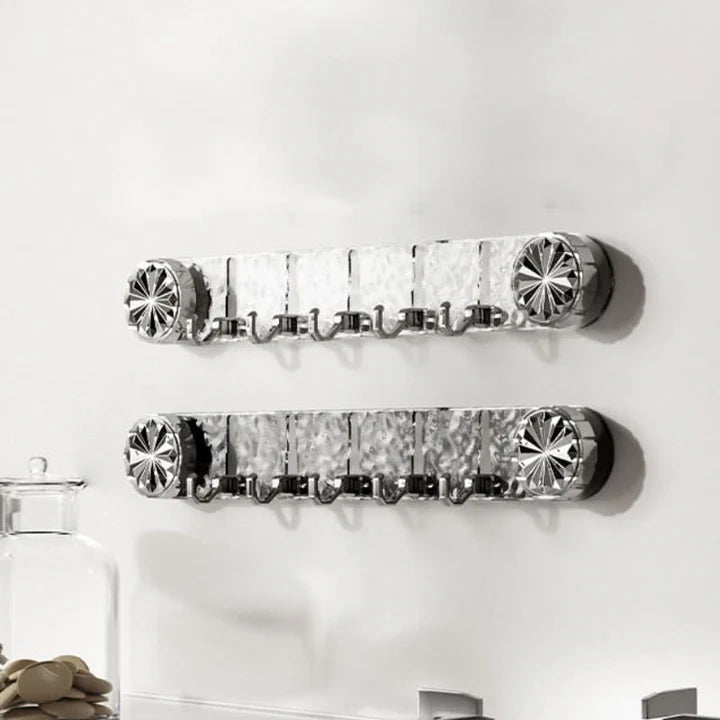 Wall Hook Rail Self Adhesive Foldable Hooks Crystal Ends
