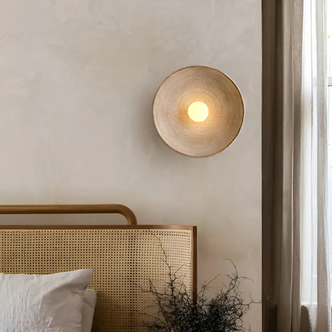 Wall Light Round Glass & Resin Selectable Light Tones