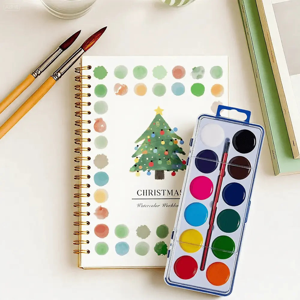 Watercolor Set 16 Colors Workbook & 120 Lb Paper