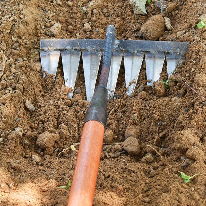 Weed Rake Carbon Steel Sharp Tines Rust Resistant