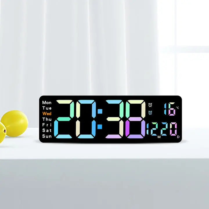 Smart LED Wall Clock with Remote & Adjustable RGB Light