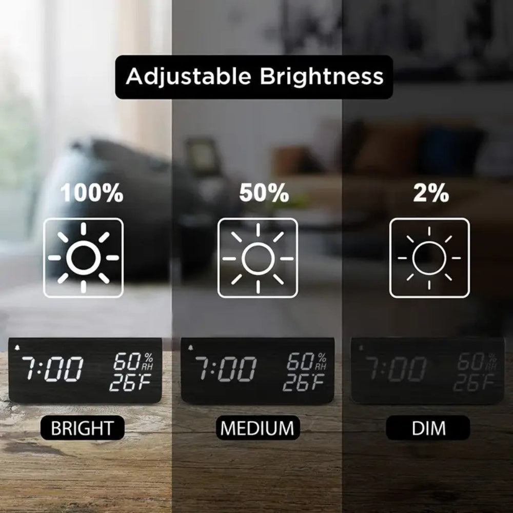 NatureGlow Smart LED Alarm Clock with Customizable Display