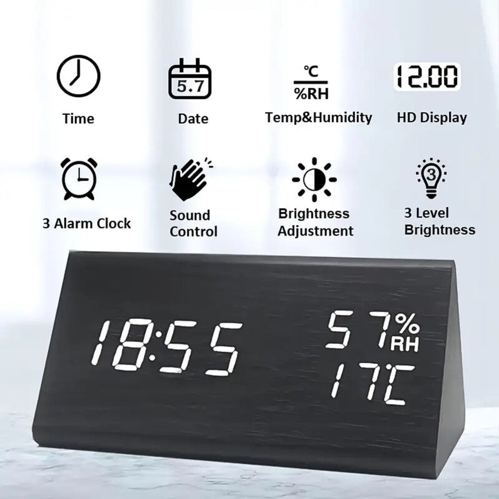 NatureGlow Smart LED Alarm Clock with Customizable Display