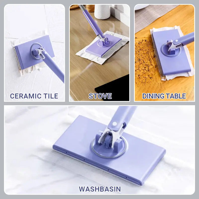 Effortless Cleaning Mop – No Bending Required, Wet Wipe Ready