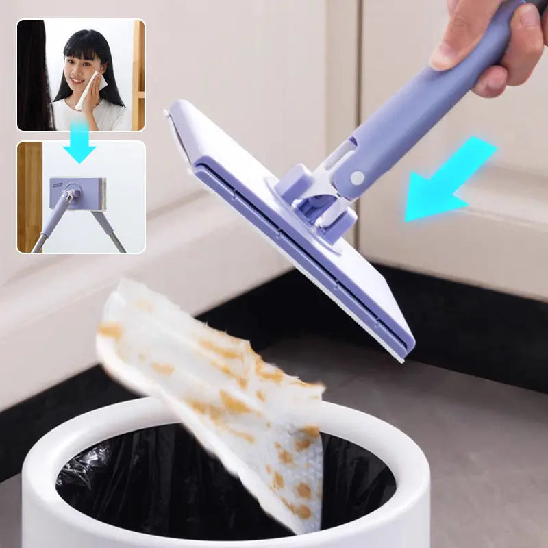Effortless Cleaning Mop – No Bending Required, Wet Wipe Ready