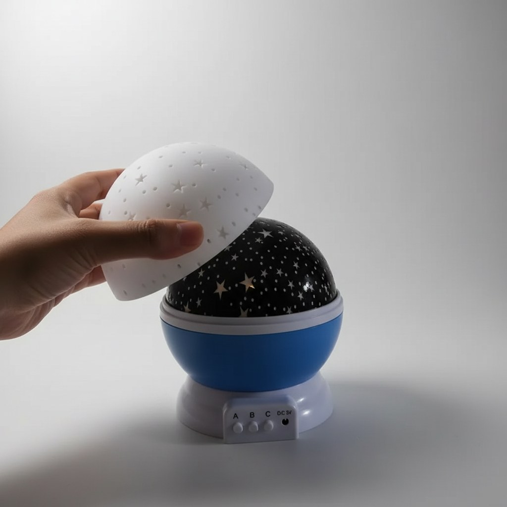 Celestial Dreamscape Projector with 360° Spin & Gentle Melodies