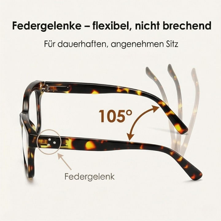 Chic Blue Light Filtering Reading Glasses with Flexible Frame