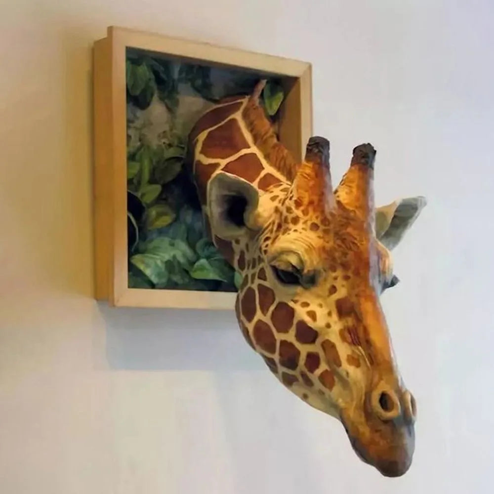 Majestic Giraffe Wall Sculpture | Lifelike Home Accent