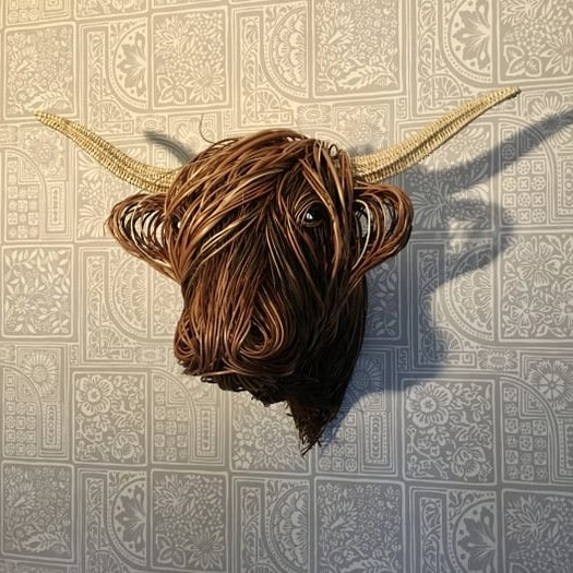 Charming Rustic Cow Head Wall Art with Handcrafted Textures