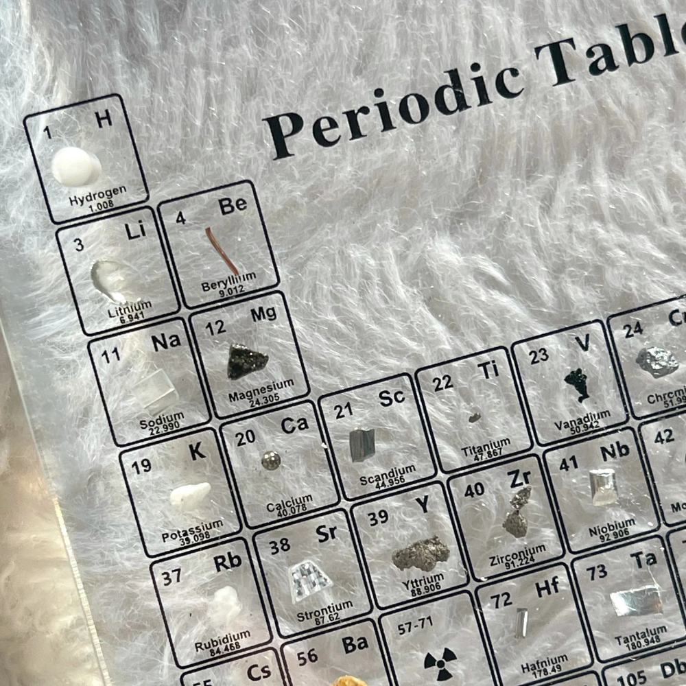 Illuminated Element Showcase with 83 Authentic Samples | Stylish Science Decor