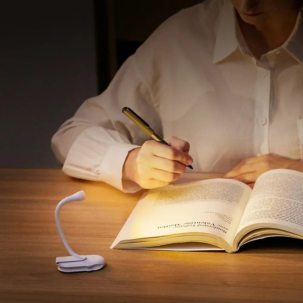 Portable USB Rechargeable Reading Light with Flexible Neck