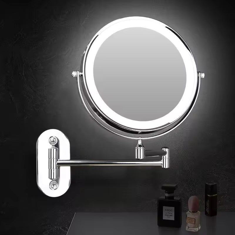 RadiantGlow | Illuminated Vanity Mirror with Custom Brightness & Dual Magnification