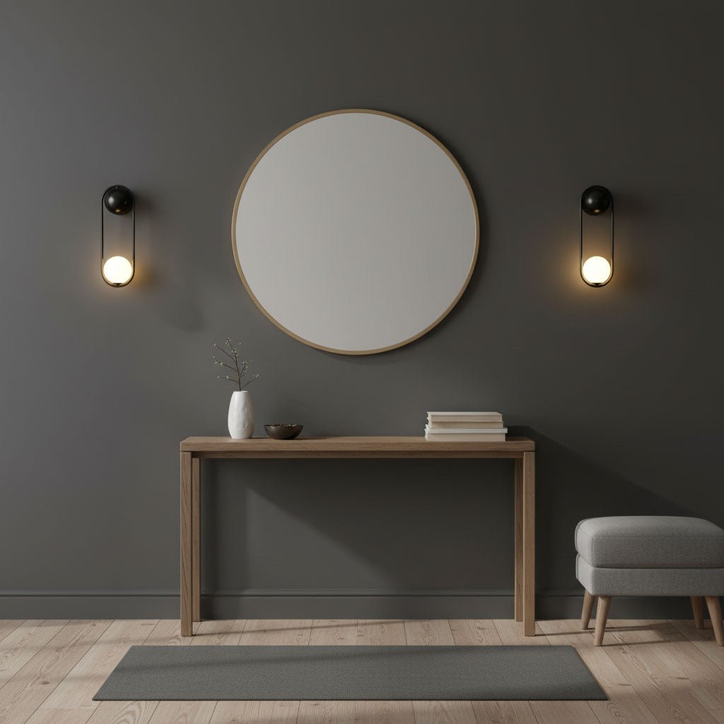 Elegant Brass Wall Light with Glass Shade for Indoor Spaces