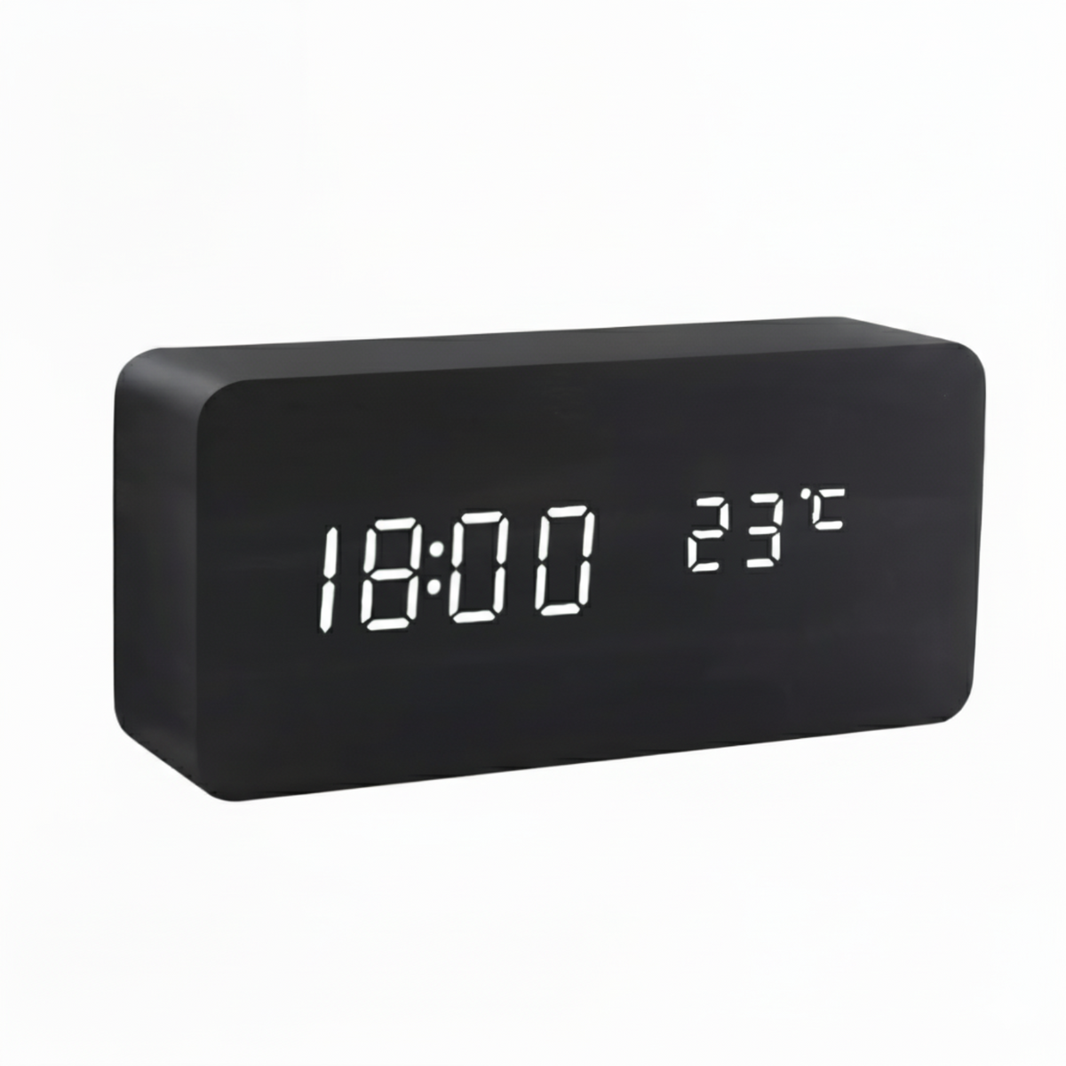 Chic Wooden LED Alarm Clock - Stylish Smart Bedside Companion