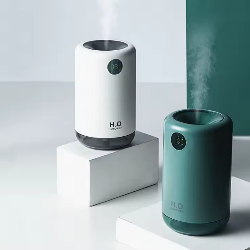 Compact Rechargeable Humidifier with LED Light & 500ml Capacity
