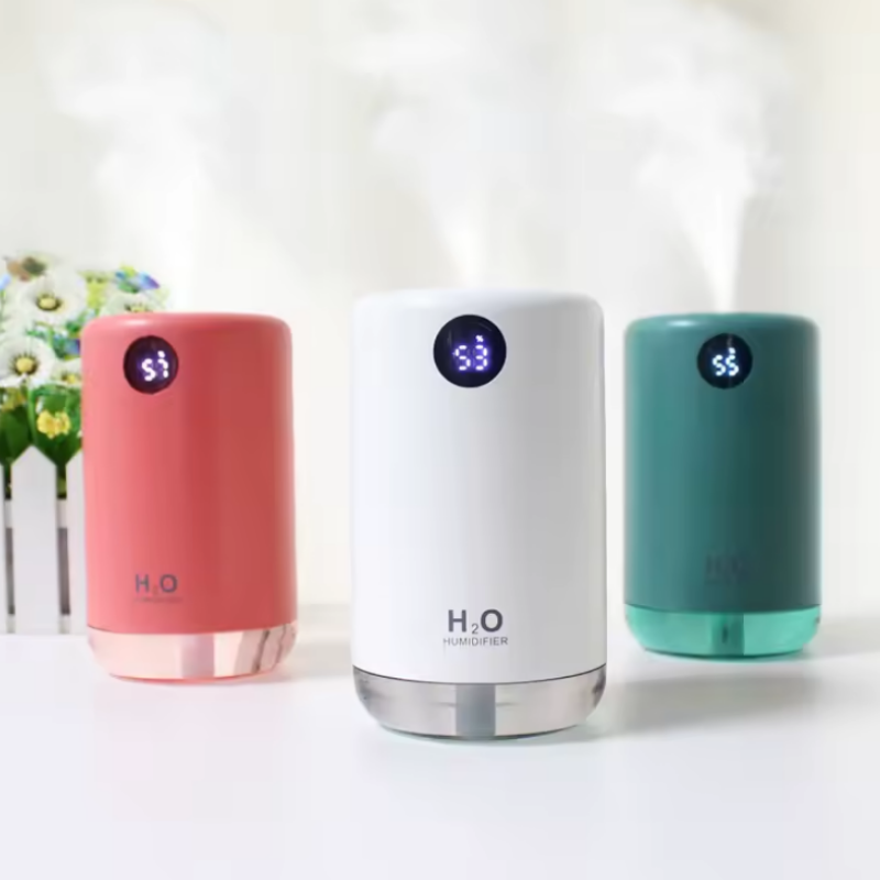 Compact Rechargeable Humidifier with LED Light & 500ml Capacity