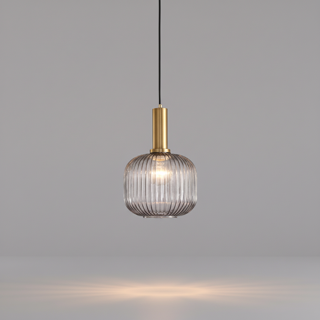 Retro Pendant Light Fixture - Glass Shade Design