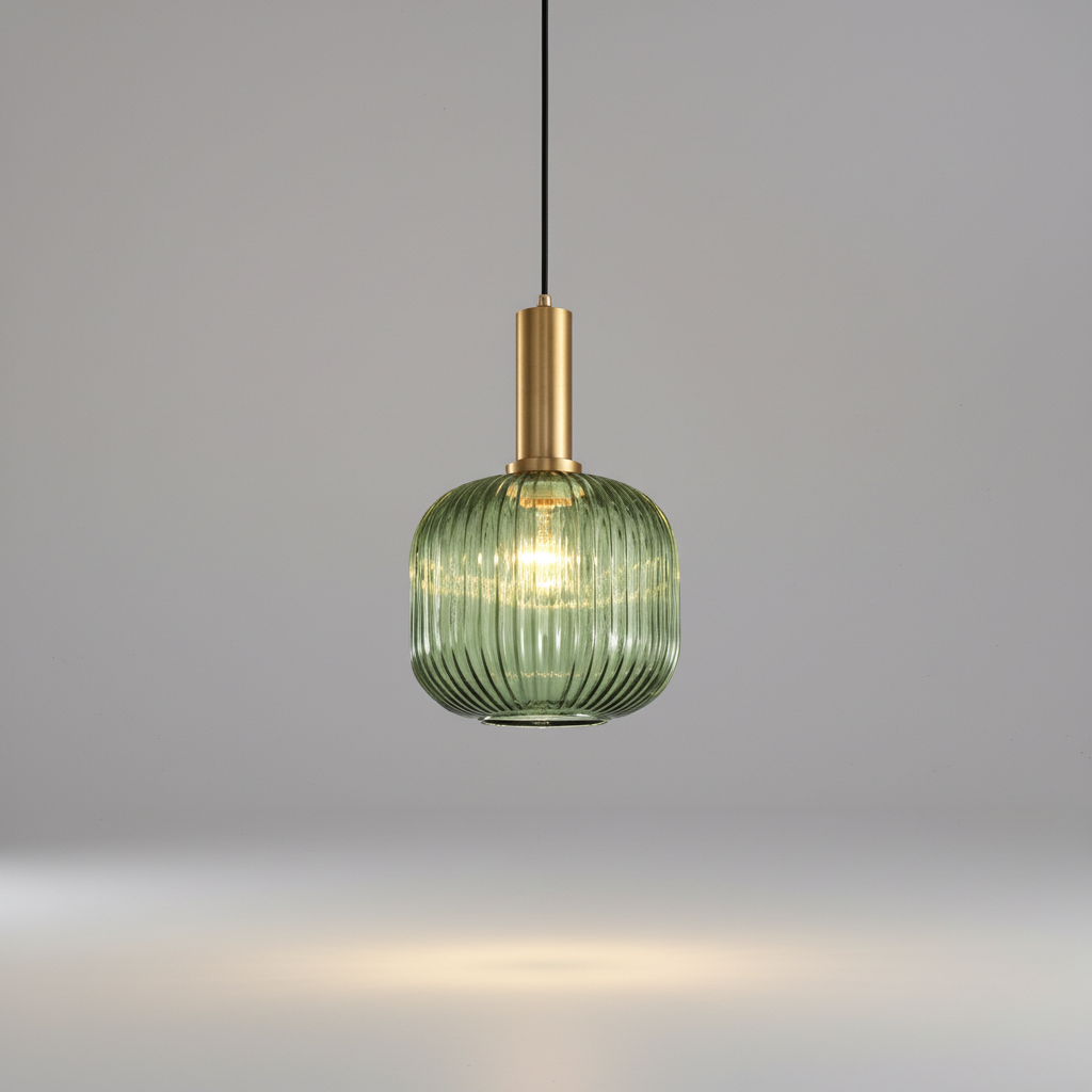 Retro Pendant Light Fixture - Glass Shade Design