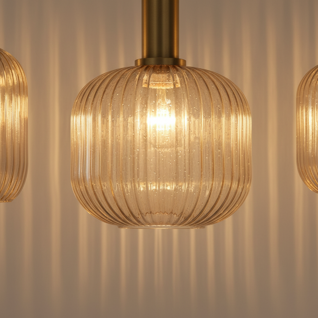 Retro Pendant Light Fixture - Glass Shade Design