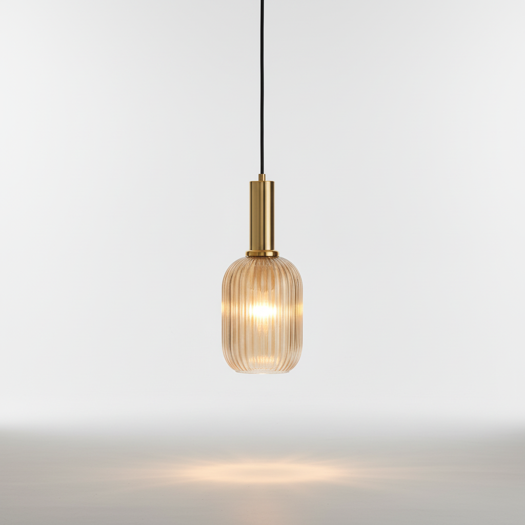 Retro Pendant Light Fixture - Glass Shade Design