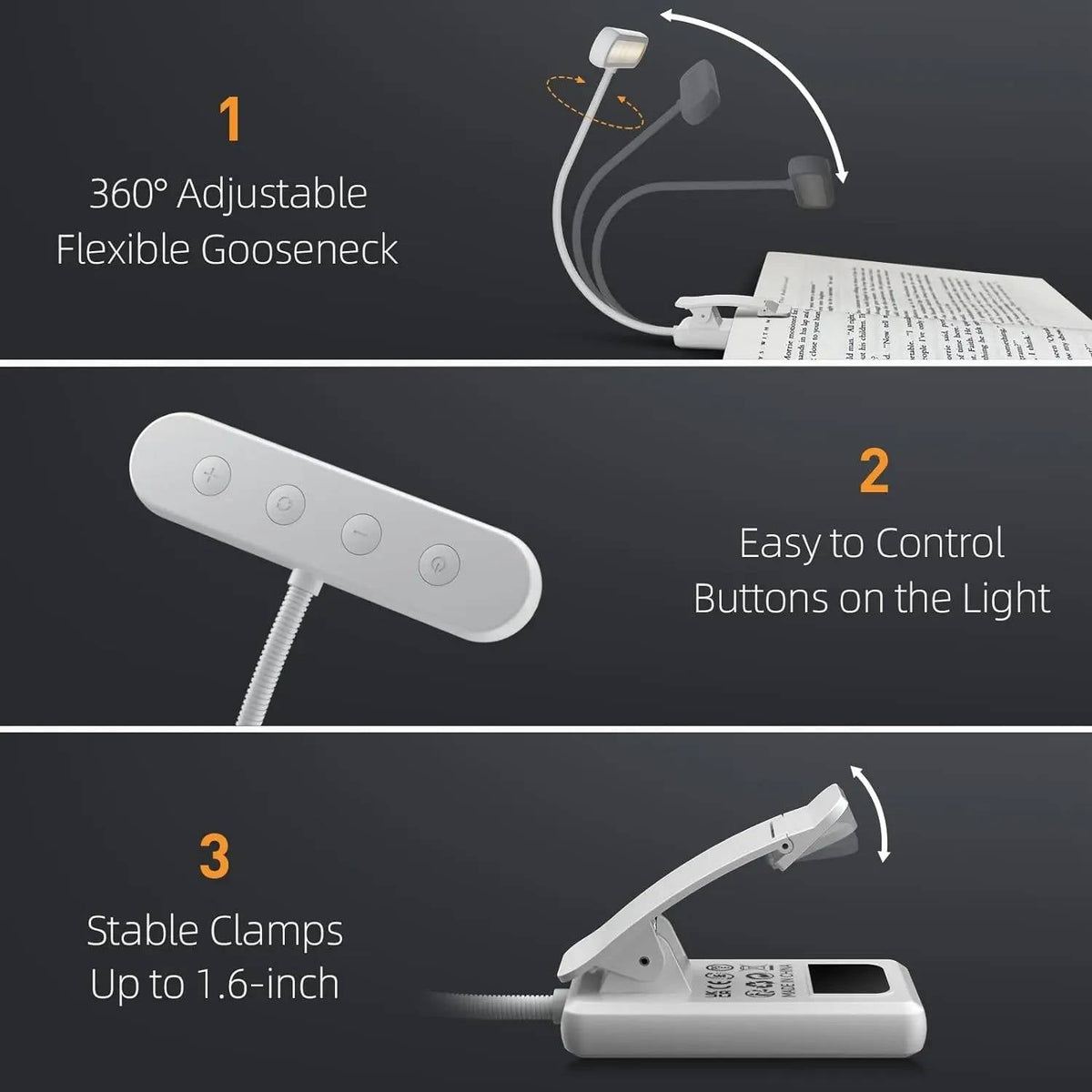 Adjustable LED Book Light for Comfortable Reading