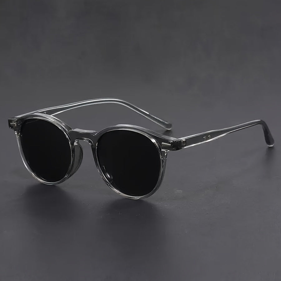 Stylish Round Sunglasses for Men – Tortoise Shell Design & UV Protection